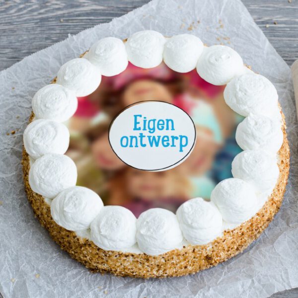 Slagroomtaart rond | 12 personen met eigen ontwerp