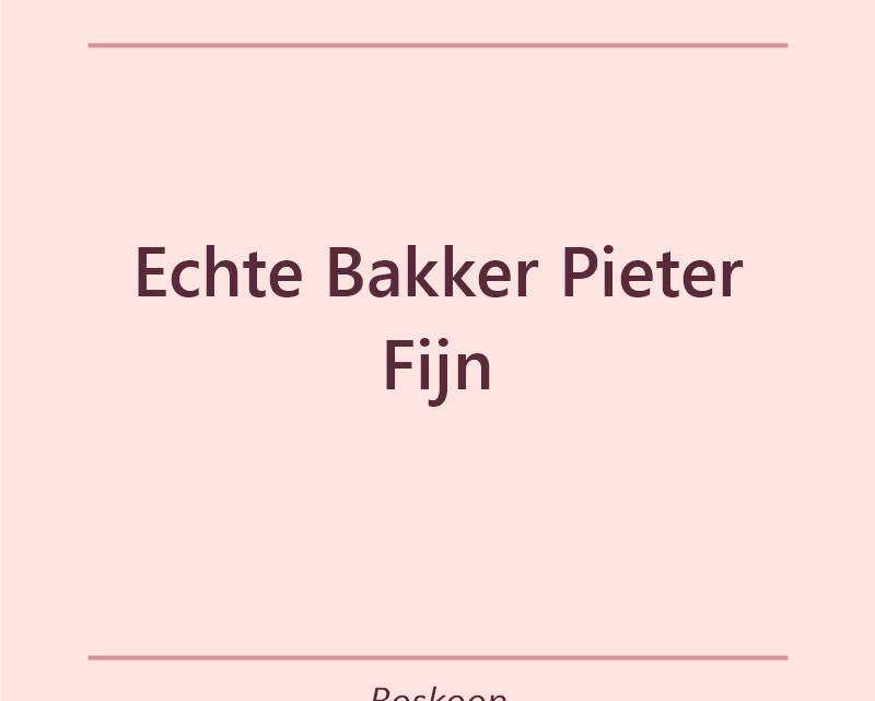 Verjaardagstaart bakker Echte Bakker Pieter Fijn in Boskoop