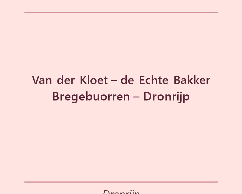 Verjaardagstaart bakker Van der Kloet – de Echte Bakker Bregebuorren – Dronrijp in Dronrijp